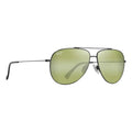 Lentes De Sol Maui Jim Polarizados, Ht674-17a, Armazón Aviador Rutenio Oscuro Negro Verde Rutenio Oscuro Brillante