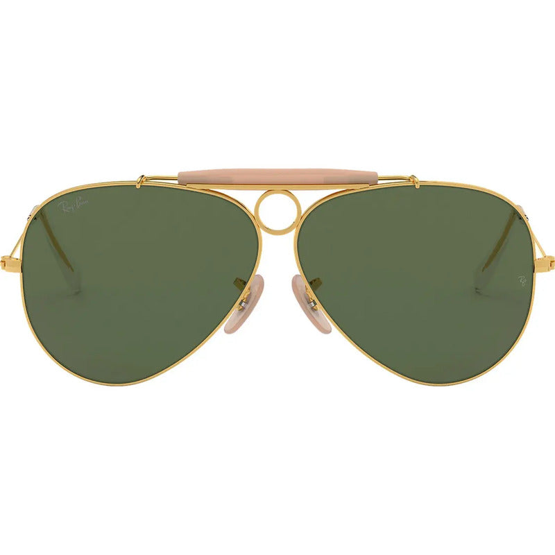 Ray Ban Shooter Ícono Nuevos Lentes De Cristal Rb3138, W3401 Piloto Lentes De Sol Verde G-15 Verde