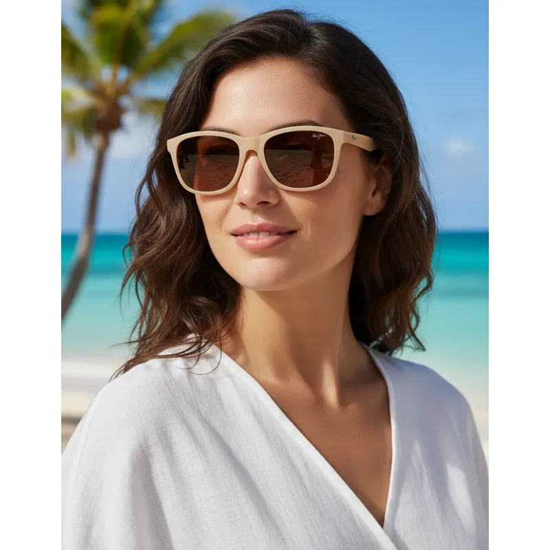 Lentes Maui Jim Italianos Dama Lentes De Cristal Honi H75805 Único Beige Marrón