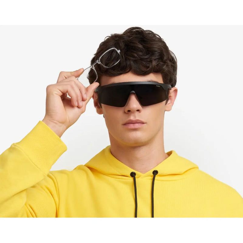 Lentes Deportivos Graduables Polaroid Envolventes Pld7056o6w Único Negro Gris