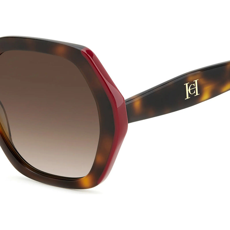 Lentes Ch Carolina Herrera Solares Modelo Retro 0181/s O63ha Único Café Tipo Carey