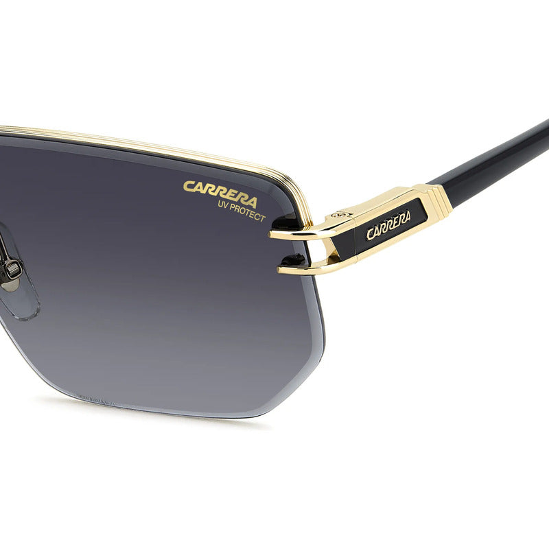 Lentes Carrera Solar Diseño Icónico Con Logo C Frontal 1070s Único Dorado Negro