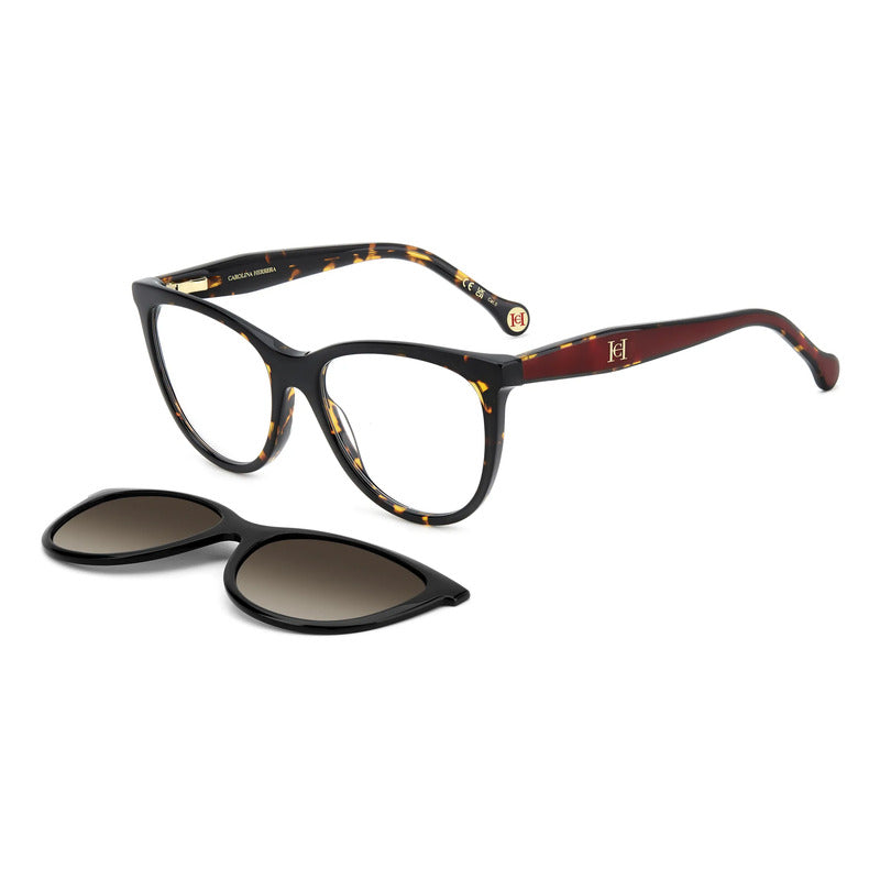 Lentes Carolina Herrera Clip Polarizado Lujo Armazon 0259 Marrón
