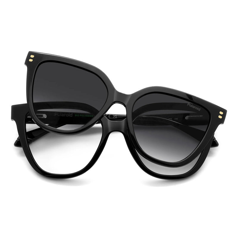 Armazón Con Clip Polarizado Graduable Para Mujer D596 08a17 Negro