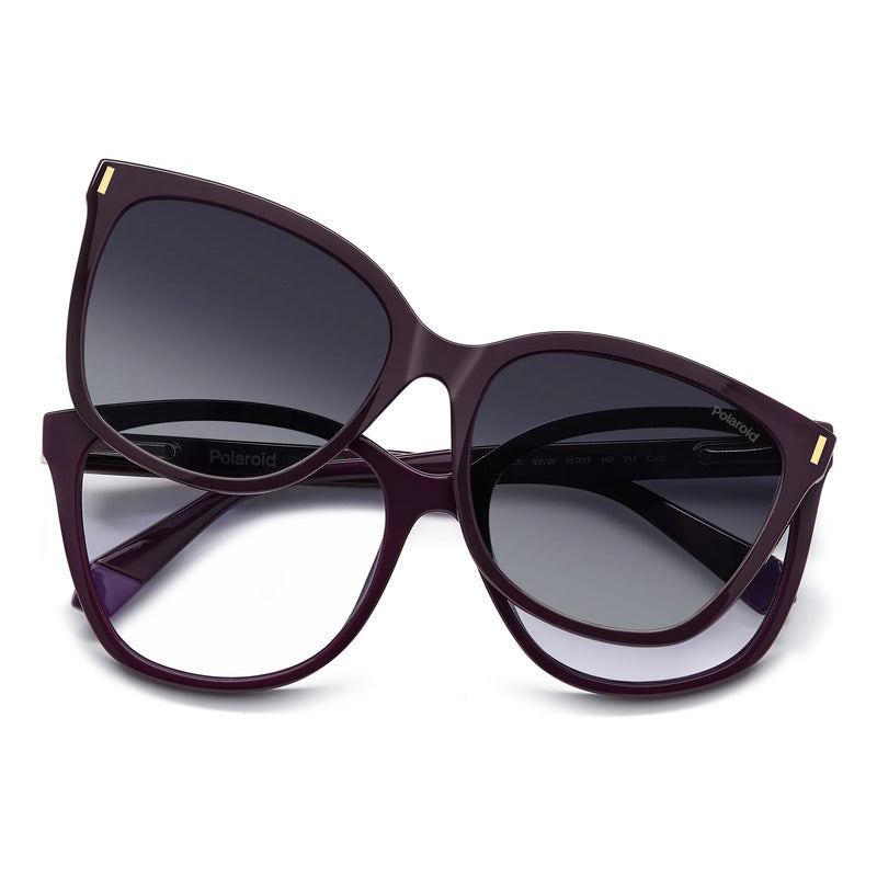 Lentes Dos En Uno Con Clip Polarizado De Mujer Pld6229 B3vwj Tinto