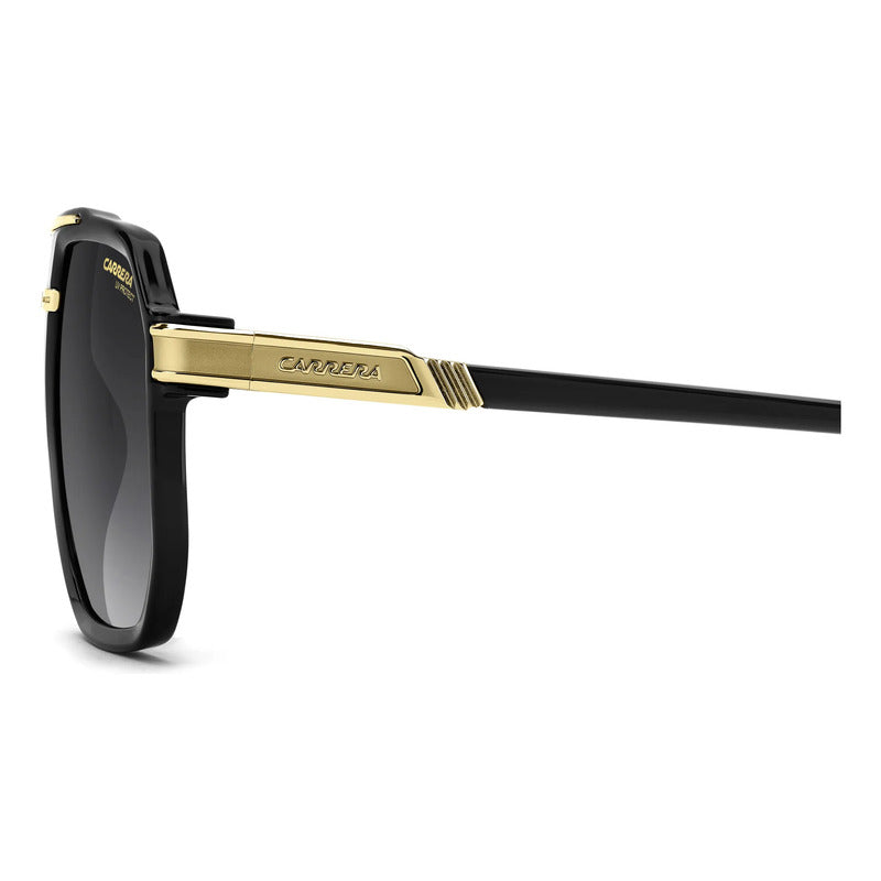 Lentes Carrera Solar Diseño Moderno Con Logo C Frontal 1077s Único Negro Dorado