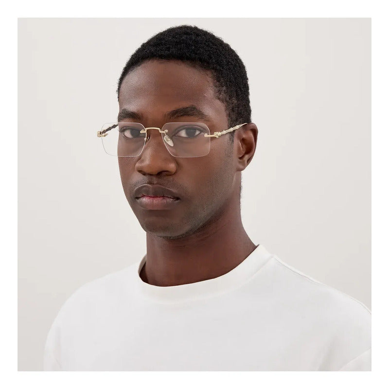Armazon Lentes Gucci Hombre Dorado Lujo Exclusivo Gg2154 002 Dorado