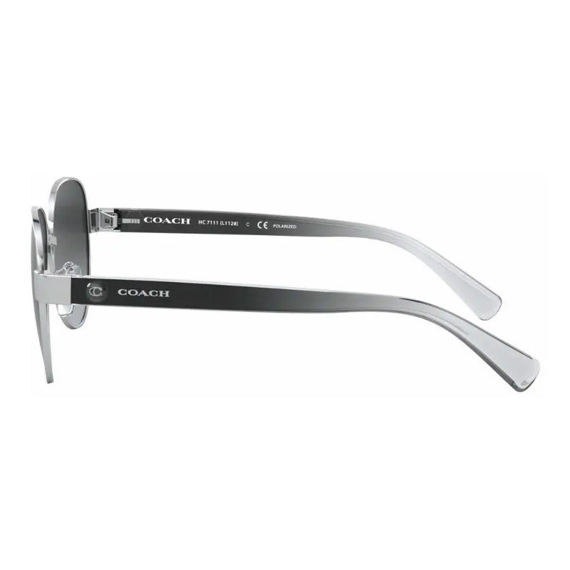 Lentes De Sol Polarizados Dama Coach Originales 9001t3hc7111 Único Negro Plata
