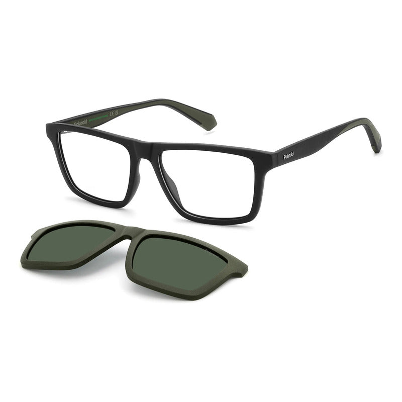Lentes Oftálmicos Con Clip Polarizado Polaroid Pldd590 3ol16 Negro