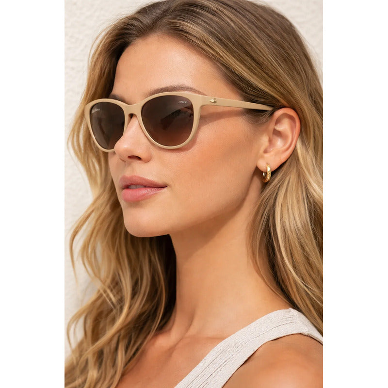 Lentes Maui Jim Italianos Dama Lentes De Cristal Honi H75805 Único Beige Marrón