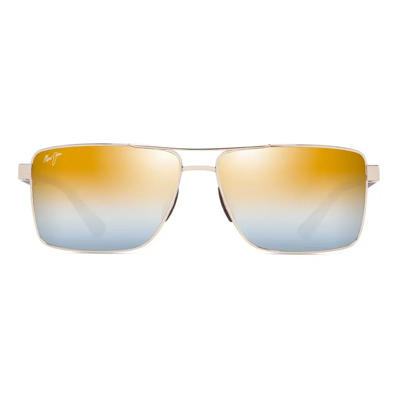 Lentes De Sol Maui Jim Italianas De Lujo Cristal Dgs621-16 Único Dorado Dorado Oscuro Marrón Oscuro