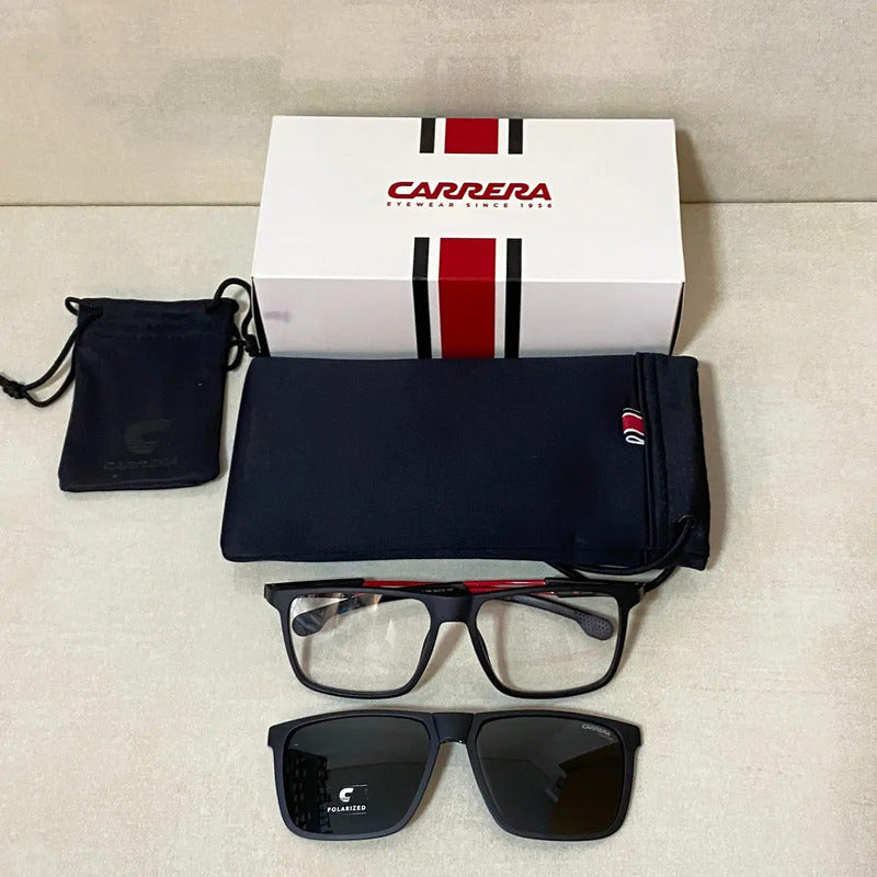 Armazón Carrera Para Graduar Clip Polarizado Ca4020/cs Blx 56 Negro/rojo Mate