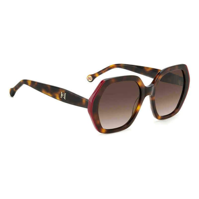 Lentes Ch Carolina Herrera Solares Modelo Retro 0181/s O63ha Único Café Tipo Carey