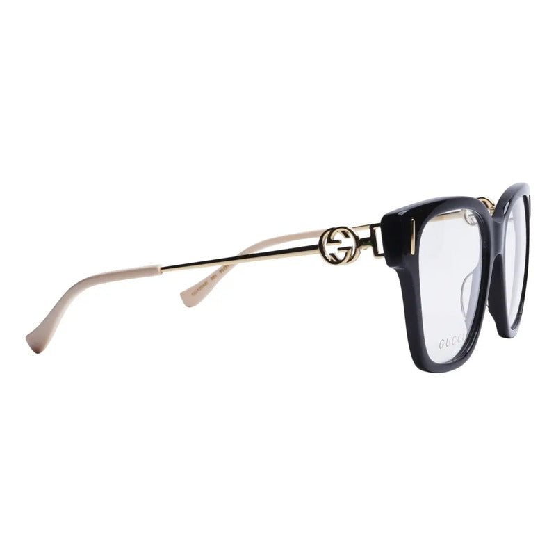 Lentes Oftálmicos Gucci Gg1204o 001 Cuadrados Acetato Negro Dorado Dorado (001)