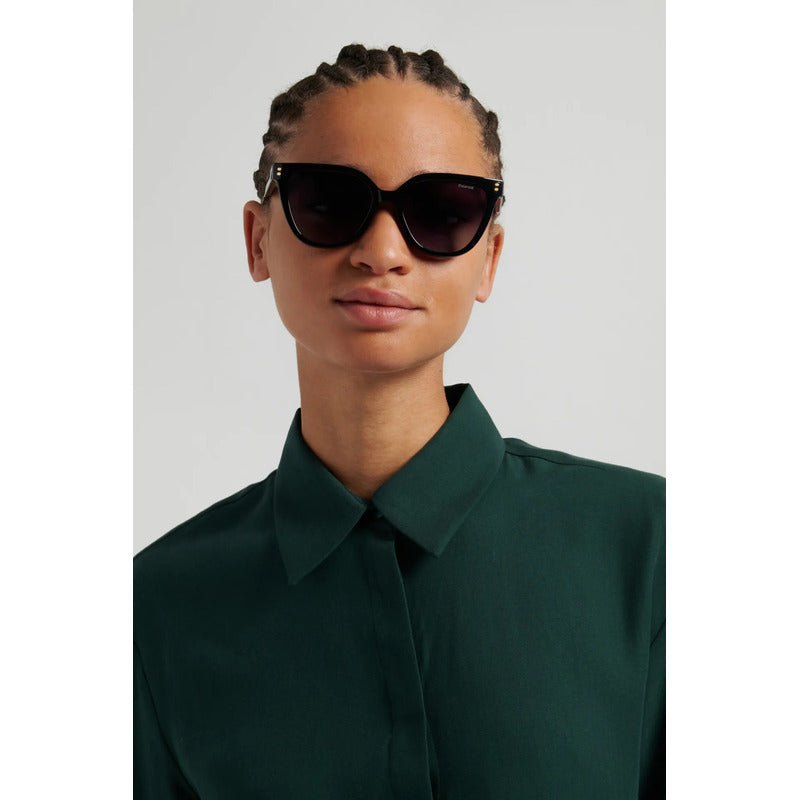 Armazón Con Clip Polarizado Graduable Para Mujer D596 08a17 Negro