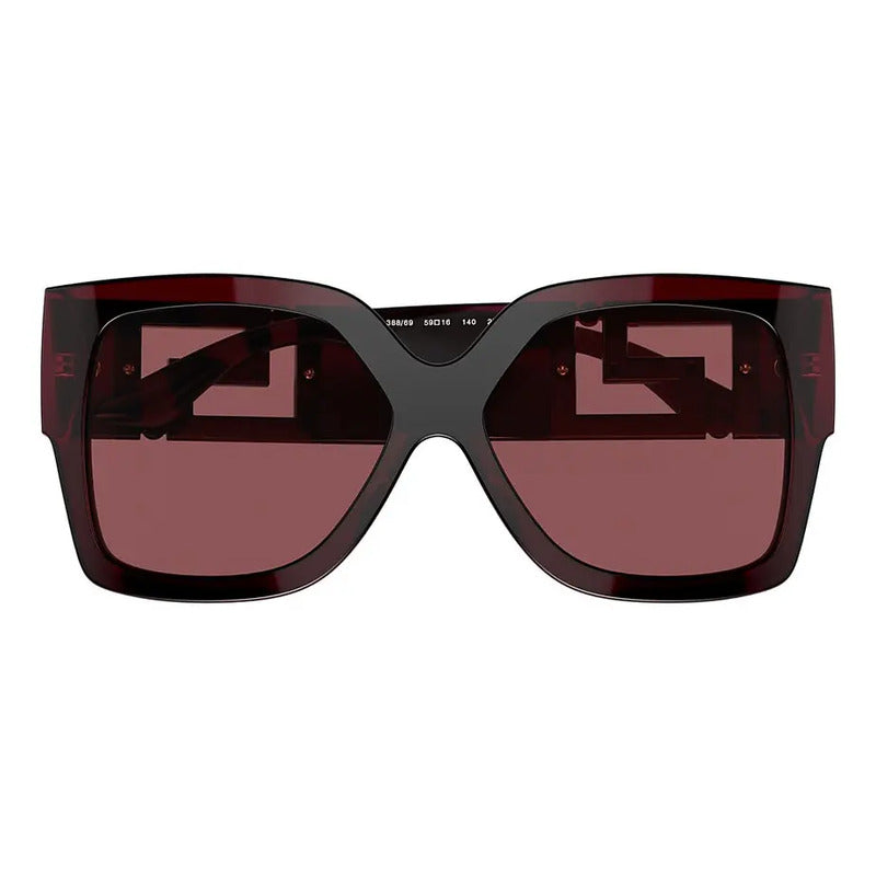 Gafas Solares Retro Versace Modelo Nuevo Ve4402, 388/69 Único Violeta Oscuro Bordo Transparente Bordo Transparente/dorado