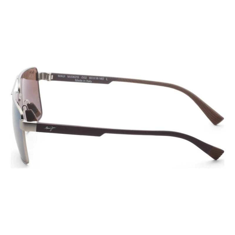 Gafas Maui Jim Lujo Italiano Lentes De Cristal Dbs621-17 Único Plateado Azul Acero Negro