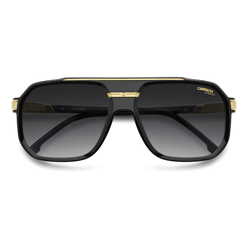 Lentes Carrera Solar Diseño Moderno Con Logo C Frontal 1077s Único Negro Dorado