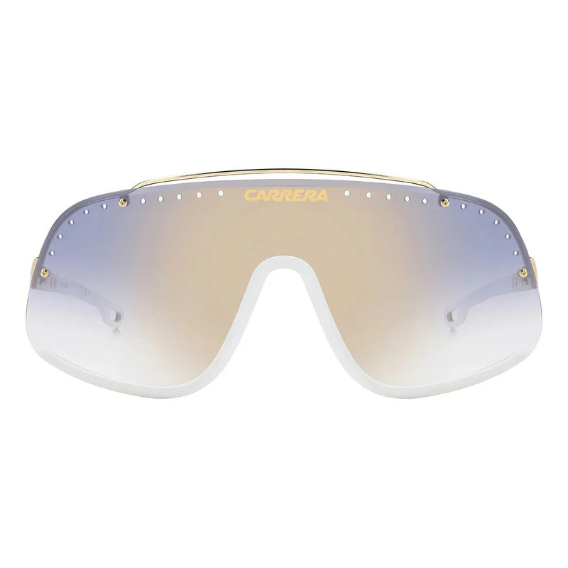 Lentes De Sol Carrera Mascara, Con Lente Azul Claro Y Armazón Blanco