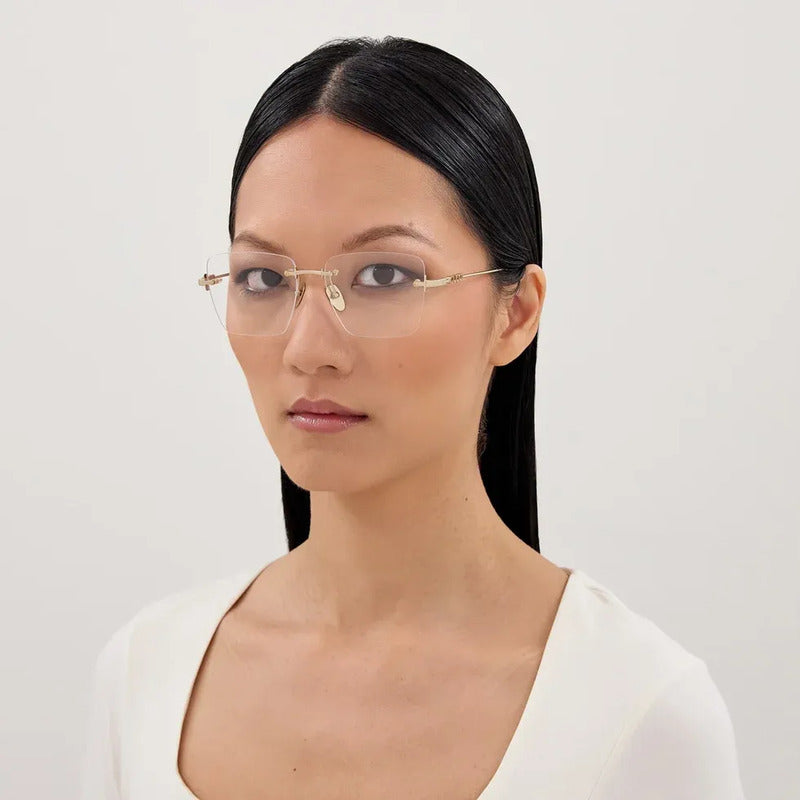 Armazon Lentes Gucci Mujer Dorado Lujo Exclusivo Gg1938 001 Dorado