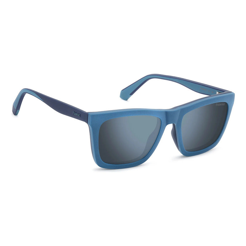 Armazón Oftálmico Con Clip Solar Polarizado Polaroid D591fll Azul