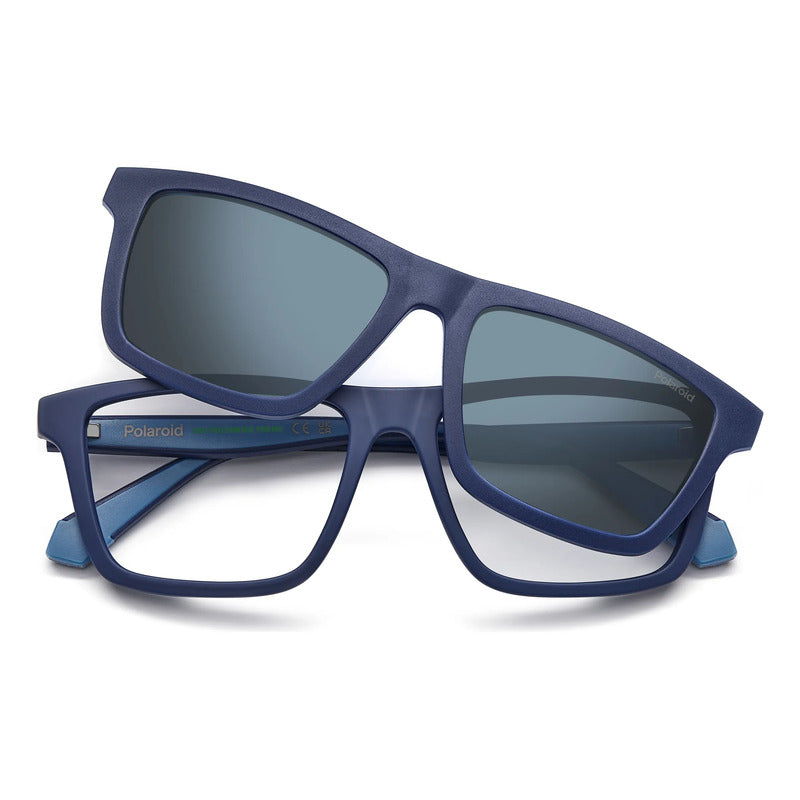 Armazón Graduable Con Clip Polarizado Polaroid Pldd590 Fll16 Azul